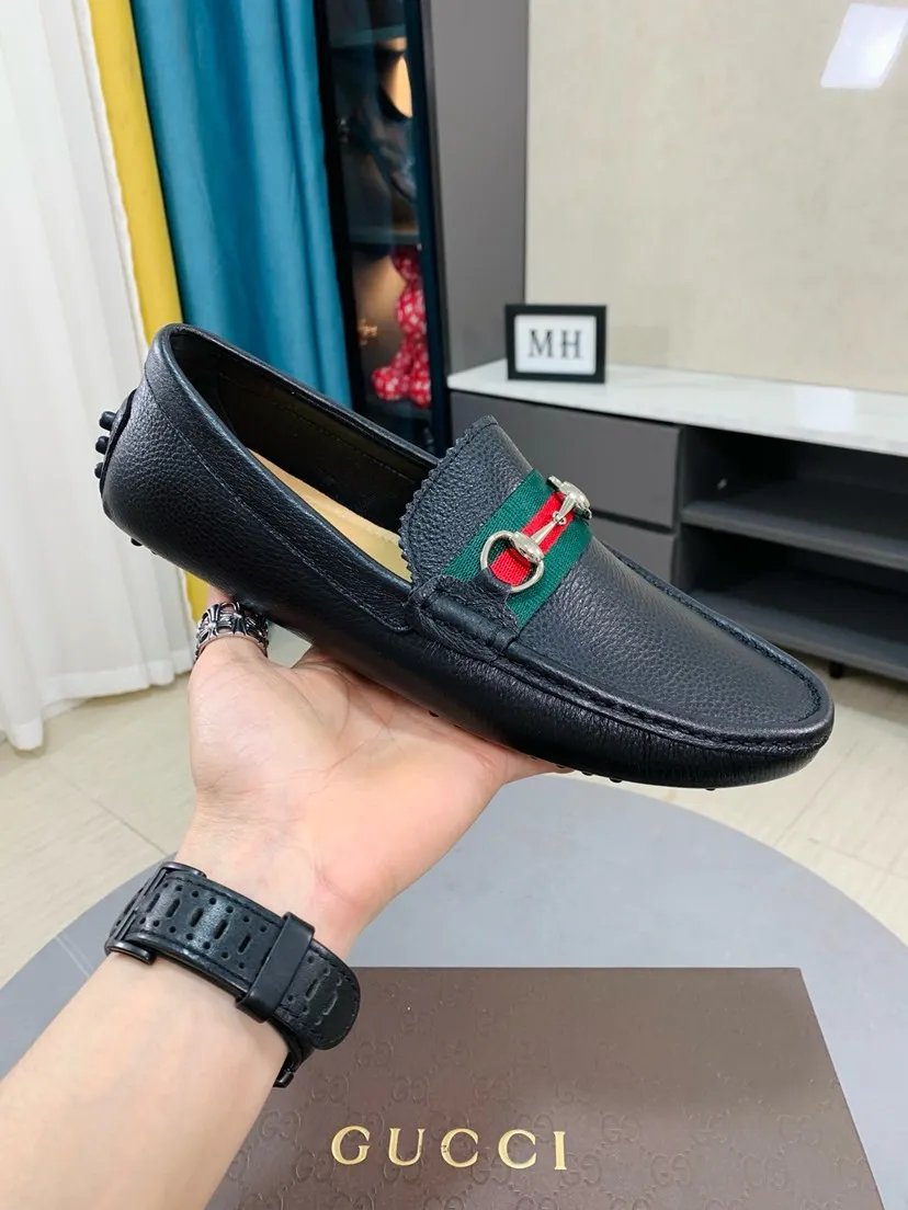 Men's men's shoes 💰458🌹🌹 Comes with packaging [GUCCI Gucci] original men's casual beanie shoes, original Italian imported special material cowhide embossing➕real first-layer sheepskin lining; equipped with precision stitching to highlight low-key luxury. The comfortable sole design maximizes the comfort and anti-slip properties of the shoe. The shoe shape is dignified and the low-key charm is not concealed! Natural and free new urbanism, code number: 38-44